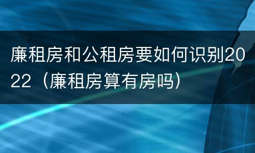 廉租房和公租房要如何识别2022（廉租房算有房吗）