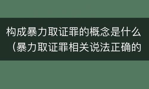 构成暴力取证罪的概念是什么（暴力取证罪相关说法正确的是）