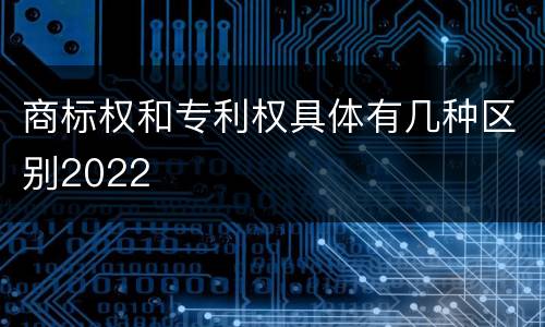 商标权和专利权具体有几种区别2022