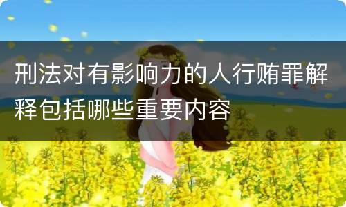 刑法对有影响力的人行贿罪解释包括哪些重要内容