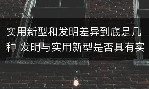 实用新型和发明差异到底是几种 发明与实用新型是否具有实用性