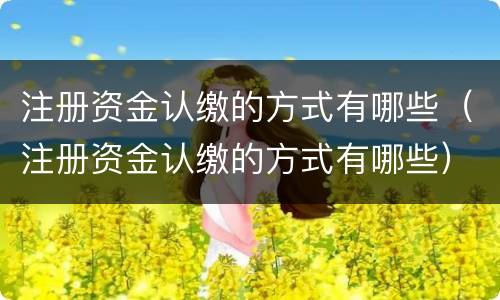 注册资金认缴的方式有哪些（注册资金认缴的方式有哪些）