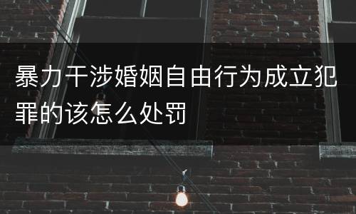 暴力干涉婚姻自由行为成立犯罪的该怎么处罚