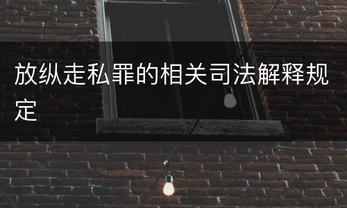 放纵走私罪的相关司法解释规定