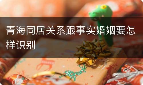 青海同居关系跟事实婚姻要怎样识别