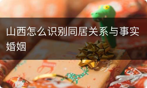 山西怎么识别同居关系与事实婚姻