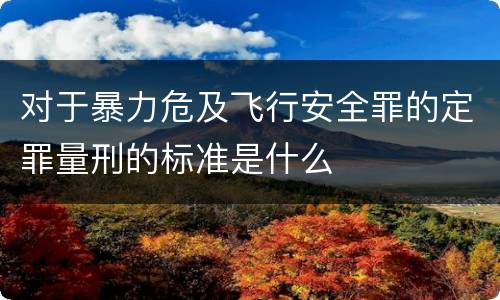 对于暴力危及飞行安全罪的定罪量刑的标准是什么