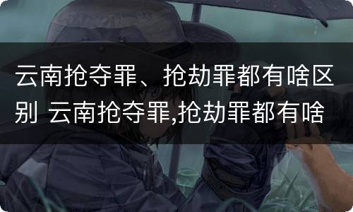 云南抢夺罪、抢劫罪都有啥区别 云南抢夺罪,抢劫罪都有啥区别呢