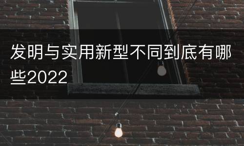 发明与实用新型不同到底有哪些2022