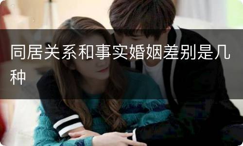 同居关系和事实婚姻差别是几种