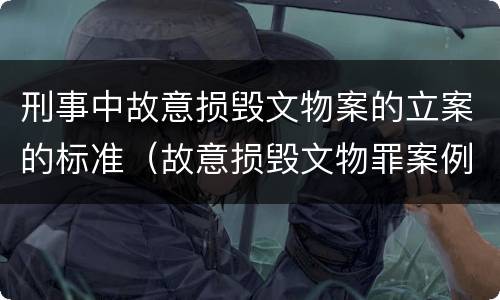 刑事中故意损毁文物案的立案的标准（故意损毁文物罪案例）