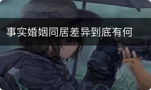事实婚姻同居差异到底有何