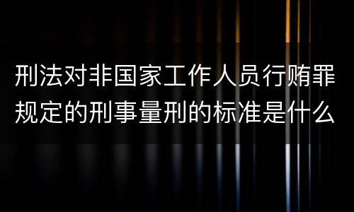 刑法对非国家工作人员行贿罪规定的刑事量刑的标准是什么