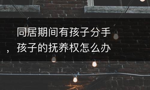 　同居期间有孩子分手，孩子的抚养权怎么办