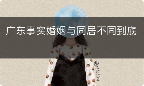 广东事实婚姻与同居不同到底