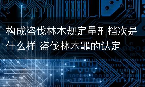 构成盗伐林木规定量刑档次是什么样 盗伐林木罪的认定