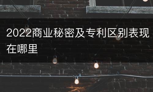 2022商业秘密及专利区别表现在哪里