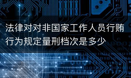 法律对对非国家工作人员行贿行为规定量刑档次是多少