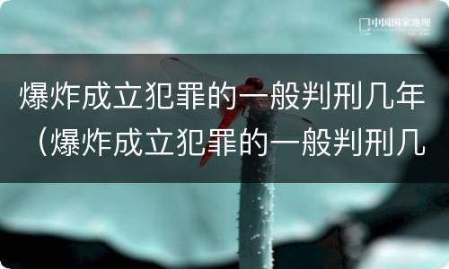 爆炸成立犯罪的一般判刑几年（爆炸成立犯罪的一般判刑几年呢）