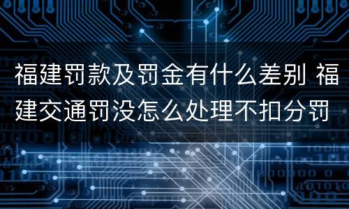 福建罚款及罚金有什么差别 福建交通罚没怎么处理不扣分罚款