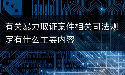 有关暴力取证案件相关司法规定有什么主要内容