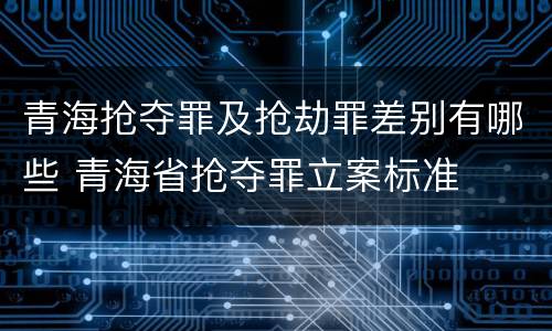 青海抢夺罪及抢劫罪差别有哪些 青海省抢夺罪立案标准