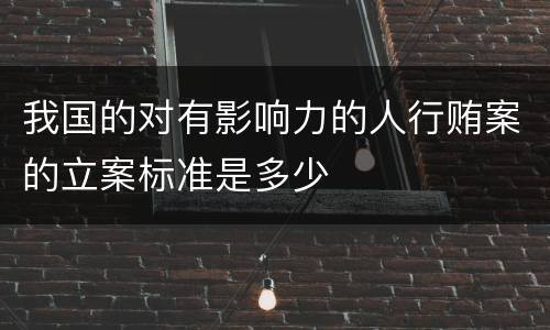 我国的对有影响力的人行贿案的立案标准是多少