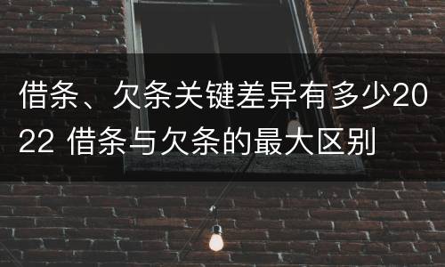 借条、欠条关键差异有多少2022 借条与欠条的最大区别