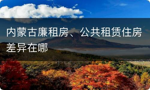 内蒙古廉租房、公共租赁住房差异在哪