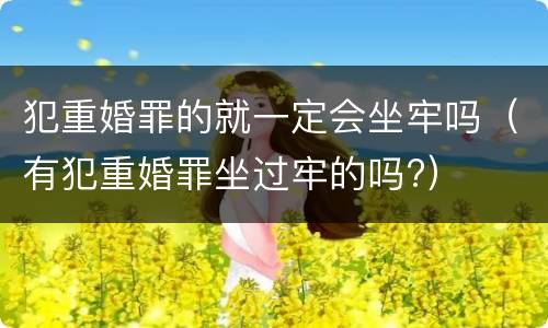 犯重婚罪的就一定会坐牢吗（有犯重婚罪坐过牢的吗?）