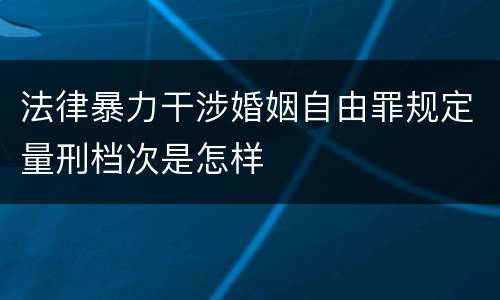 法律暴力干涉婚姻自由罪规定量刑档次是怎样