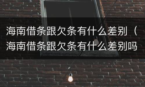 海南借条跟欠条有什么差别（海南借条跟欠条有什么差别吗）