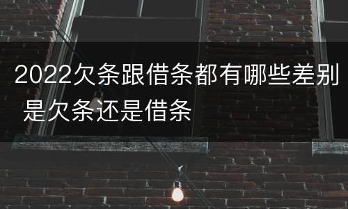 2022欠条跟借条都有哪些差别 是欠条还是借条