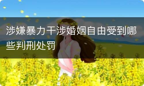 涉嫌暴力干涉婚姻自由受到哪些判刑处罚