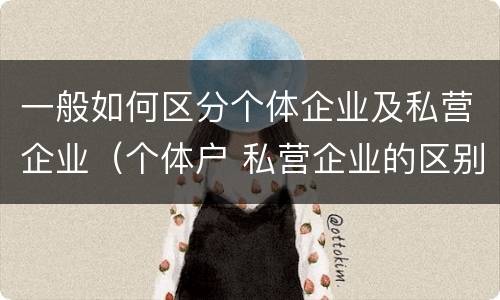 一般如何区分个体企业及私营企业（个体户 私营企业的区别）