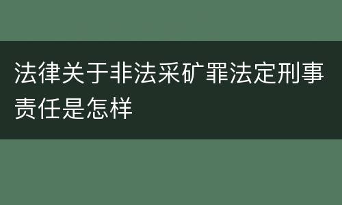 法律关于非法采矿罪法定刑事责任是怎样