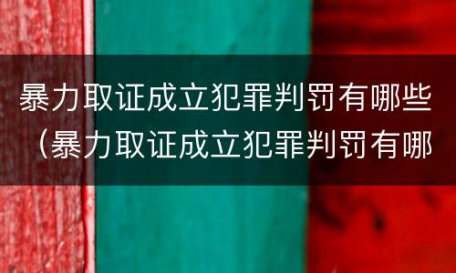 暴力取证成立犯罪判罚有哪些（暴力取证成立犯罪判罚有哪些规定）
