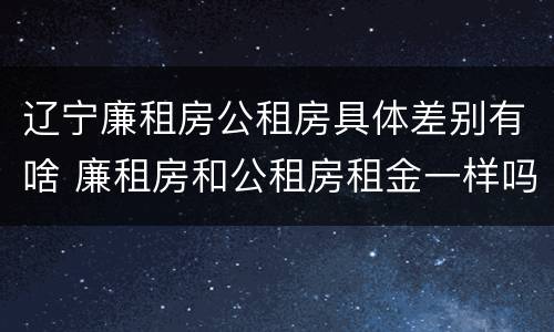 辽宁廉租房公租房具体差别有啥 廉租房和公租房租金一样吗