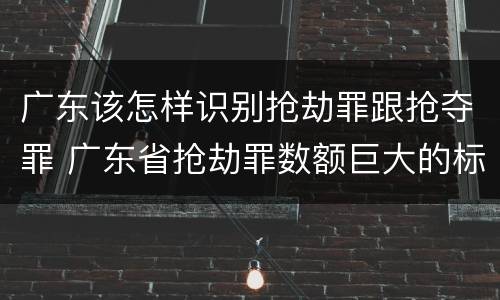 广东该怎样识别抢劫罪跟抢夺罪 广东省抢劫罪数额巨大的标准