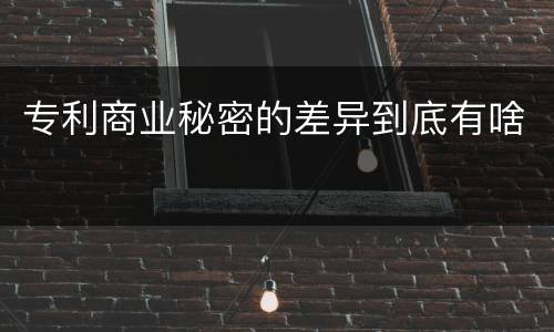 专利商业秘密的差异到底有啥