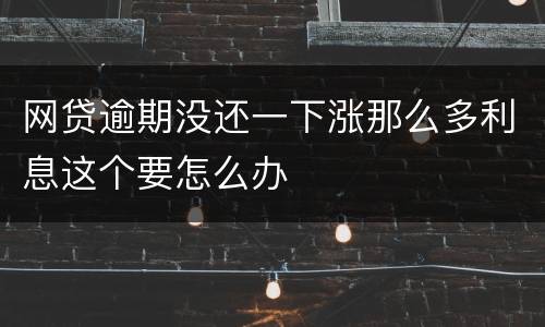 网贷逾期没还一下涨那么多利息这个要怎么办