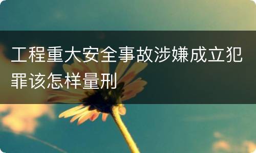 工程重大安全事故涉嫌成立犯罪该怎样量刑