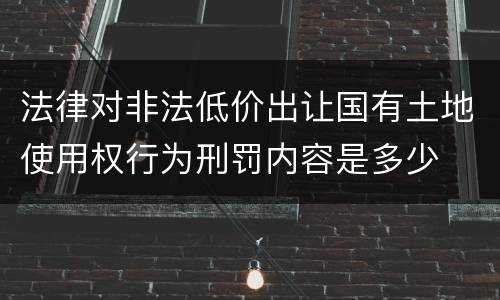 法律对非法低价出让国有土地使用权行为刑罚内容是多少