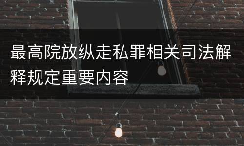 最高院放纵走私罪相关司法解释规定重要内容
