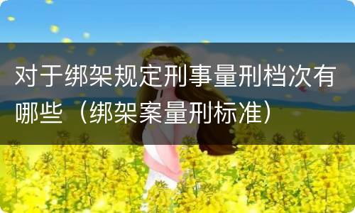 对于绑架规定刑事量刑档次有哪些（绑架案量刑标准）