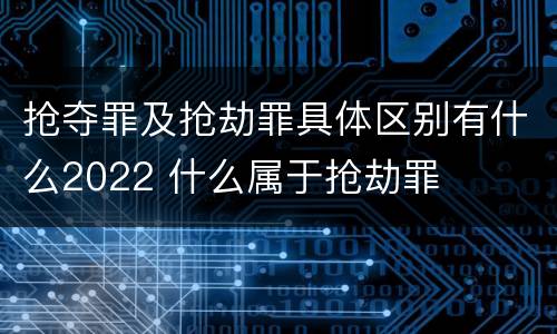 抢夺罪及抢劫罪具体区别有什么2022 什么属于抢劫罪