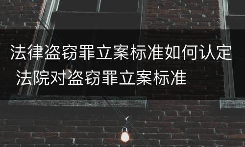 法律盗窃罪立案标准如何认定 法院对盗窃罪立案标准