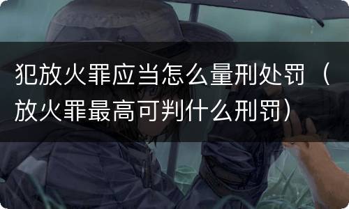 犯放火罪应当怎么量刑处罚（放火罪最高可判什么刑罚）