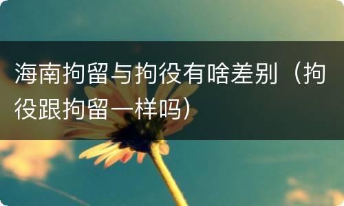 海南拘留与拘役有啥差别（拘役跟拘留一样吗）