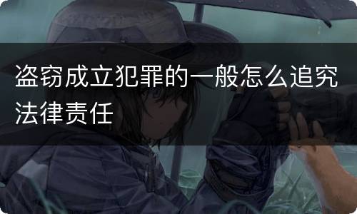 盗窃成立犯罪的一般怎么追究法律责任